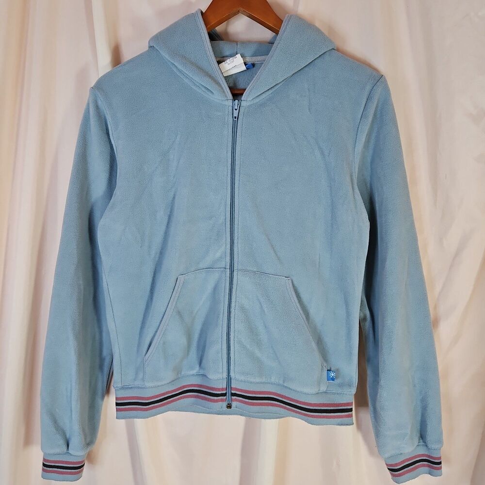 Delias Vintage Fleece Zip Hoodie Womens Large Retro Sport Track Suit Varsity Y2K - Picture 3 of 10